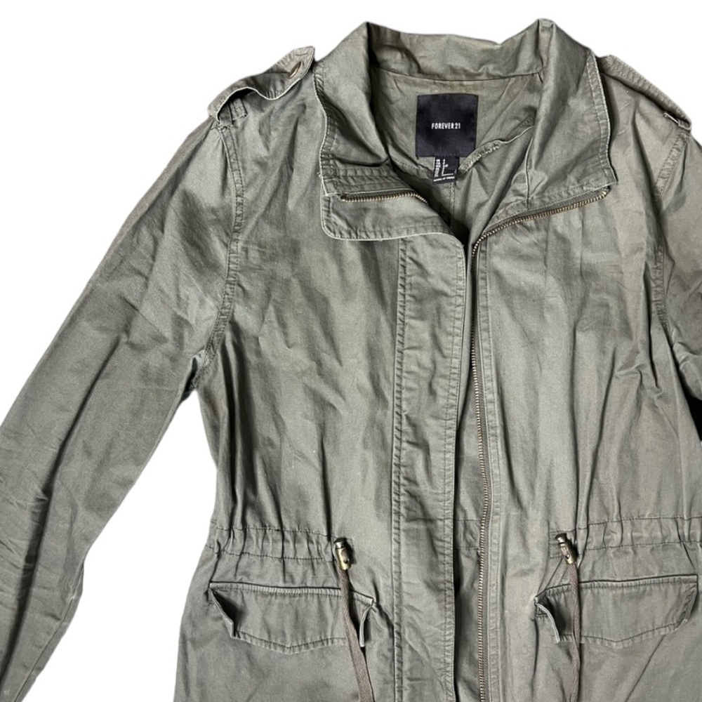 Drawstring Utility Jacket with Pockets - Picture 7 of 8